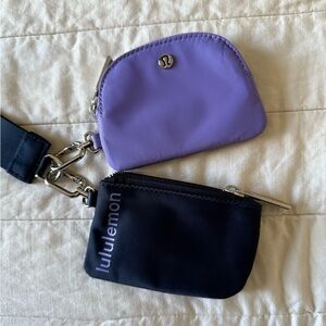 lululemon athletica lavender and navy dual pouch Wristlet
